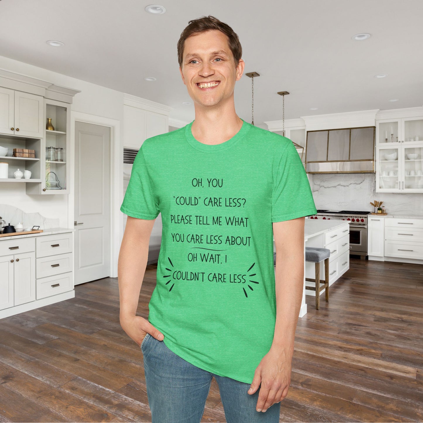 Couldn't Care Less Grammar Adult T-shirt