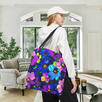 Watercolor Daisies Canvas Tote Bag