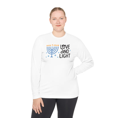 Hanukkah Love & Light Adult Long Sleeve Tee