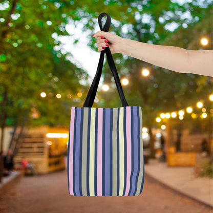 Earthy Stripes Canvas Tote Bag