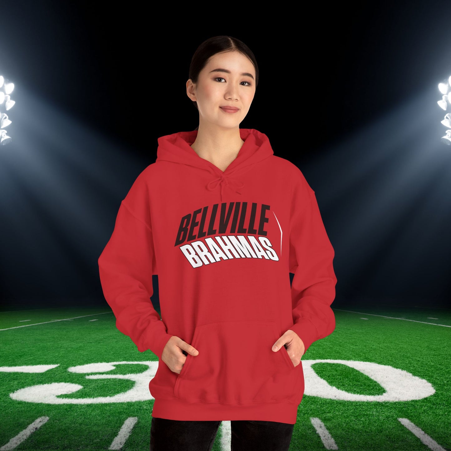 Bellville Brahmas (Angled) Adult Heavy Blend™ Hooded Sweatshirt