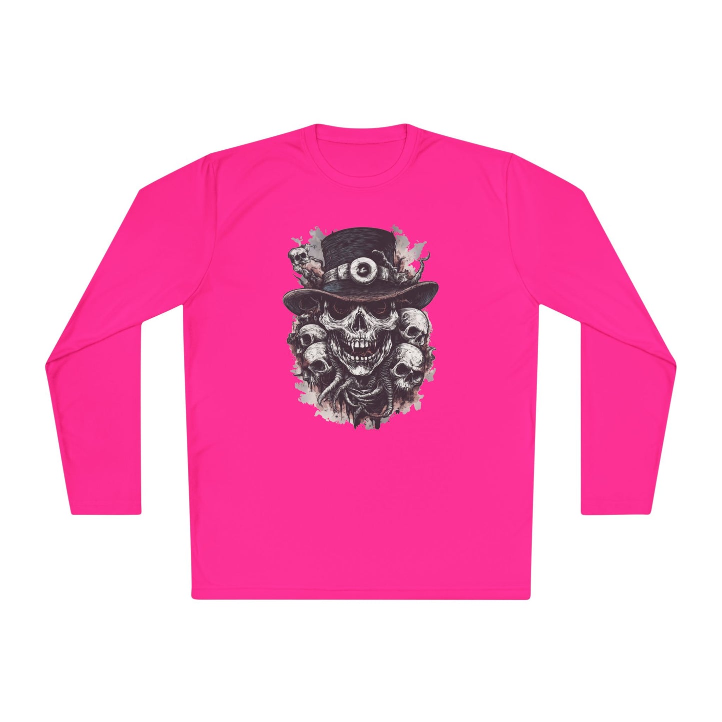 Creepy Skull w/Top Hat Adult Long Sleeve Tee