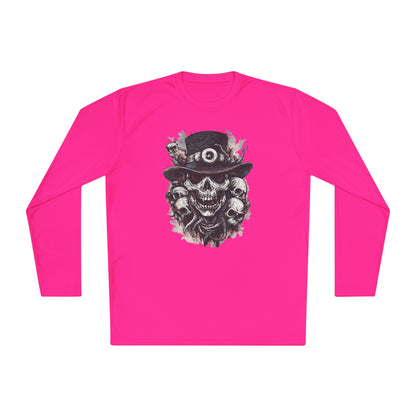 Creepy Skull w/Top Hat Adult Long Sleeve Tee