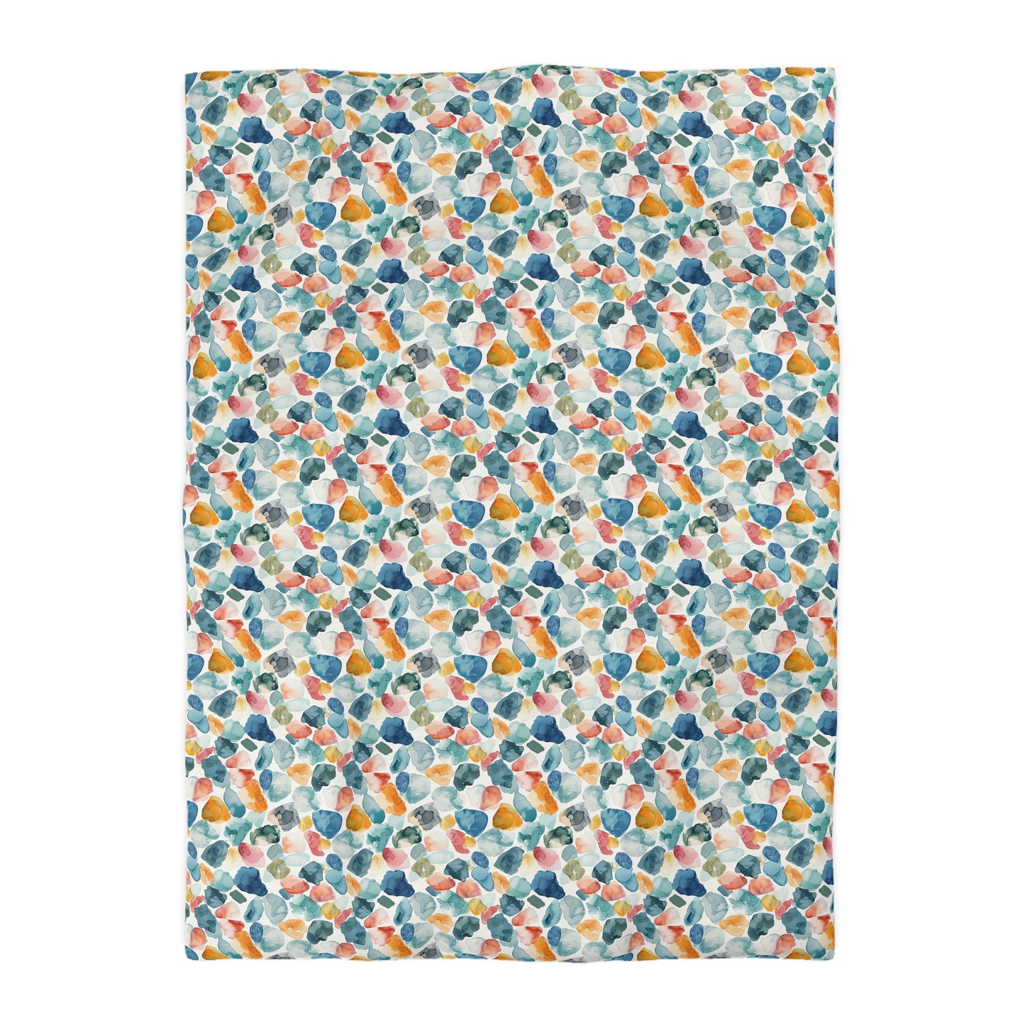 Watercolor Pebble Terrazzo Microfiber Duvet Cover