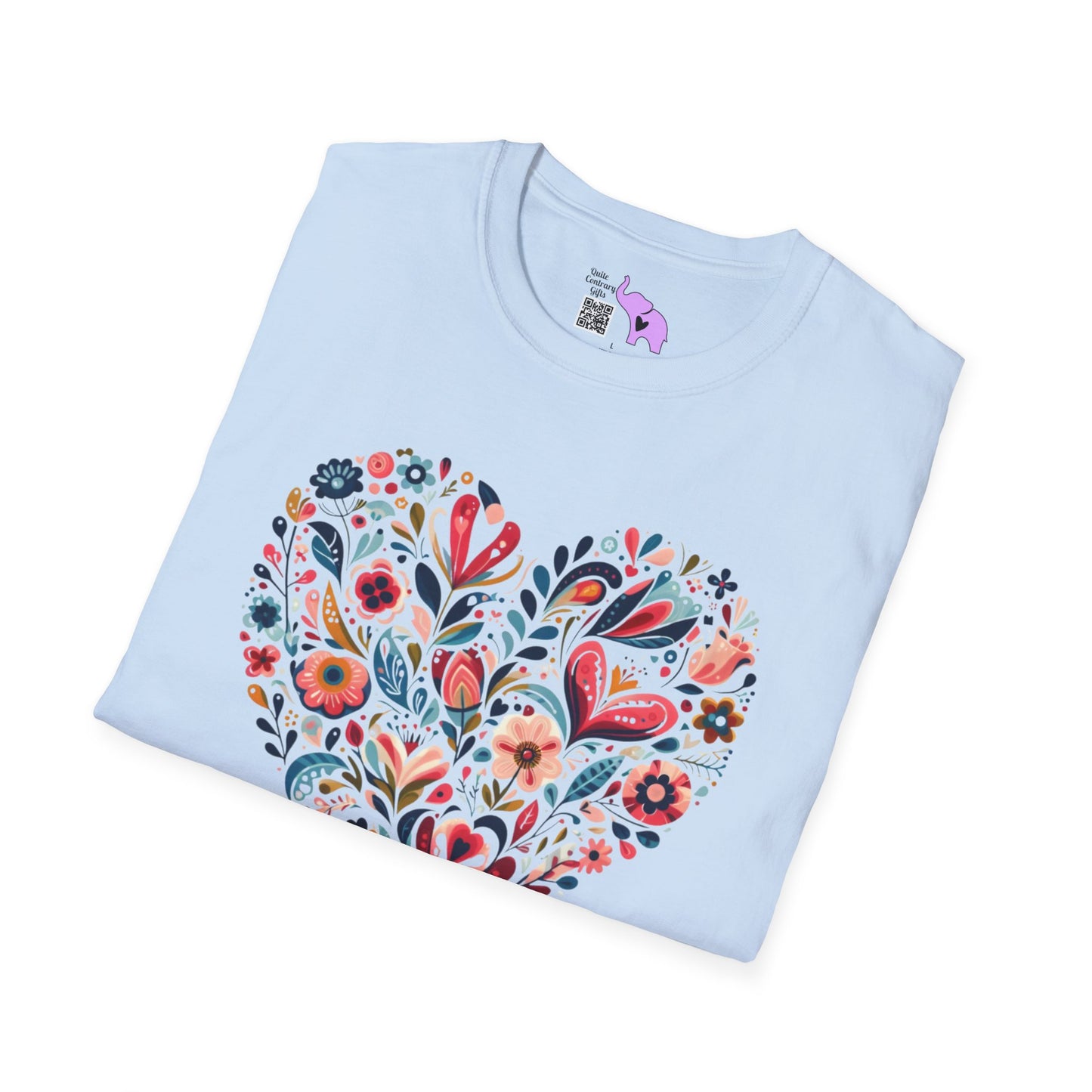 Floral Heart Adult T-shirt
