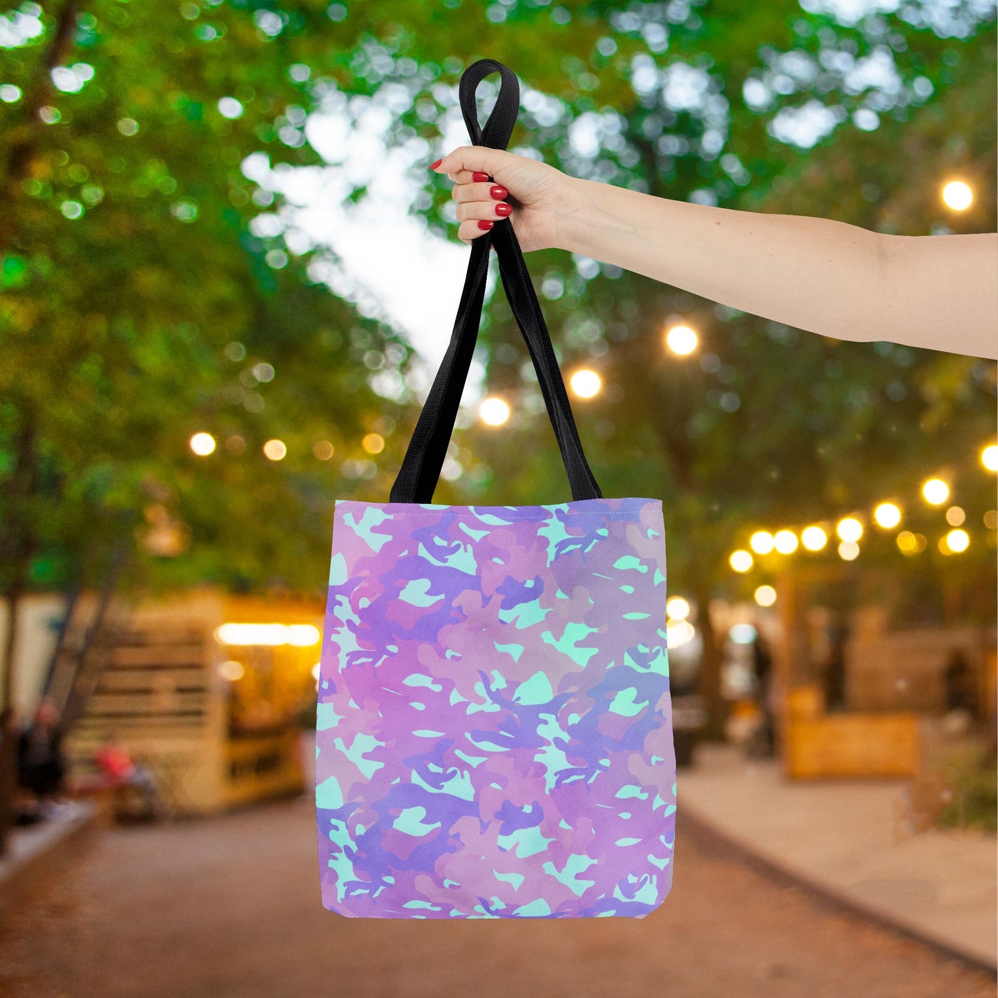 Lavender Mist Camo Canvas Tote Bag