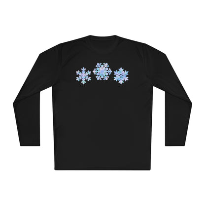 Blue Snowflakes Adult Long Sleeve Tee