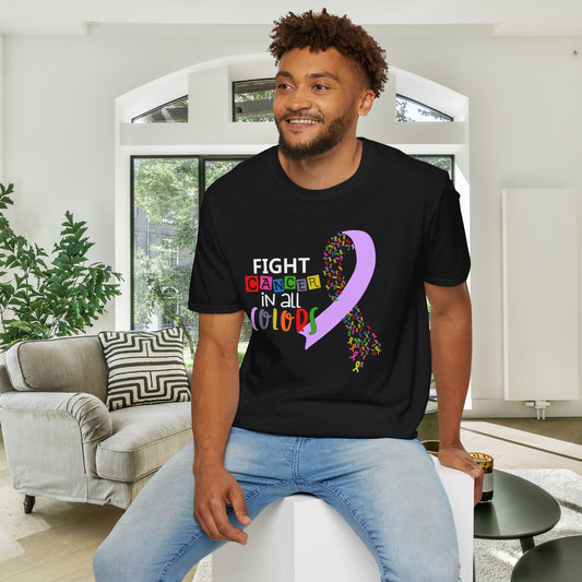 Fight Cancer in All Colors 14 Adult T-shirt