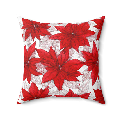 Christmas Blossom Sketch Throw Pillow