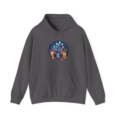 Spooky Stitch Ghosts and Witch Heavy Blend™ Hooded Sweatshirt