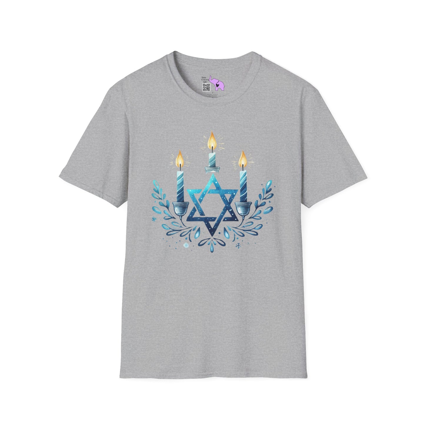 Star & Flame Hanukkah Adult T-shirt