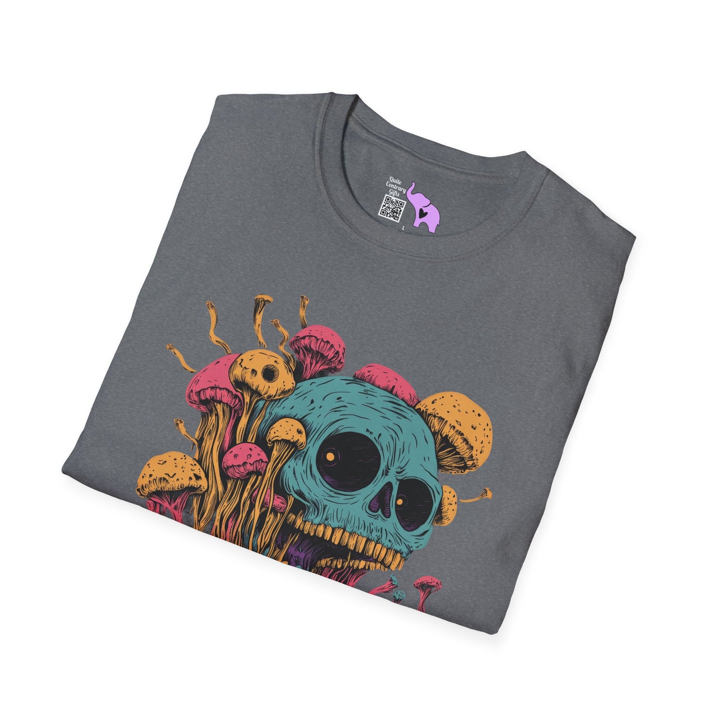 Creepy Mushroom Skull Adult T-shirt