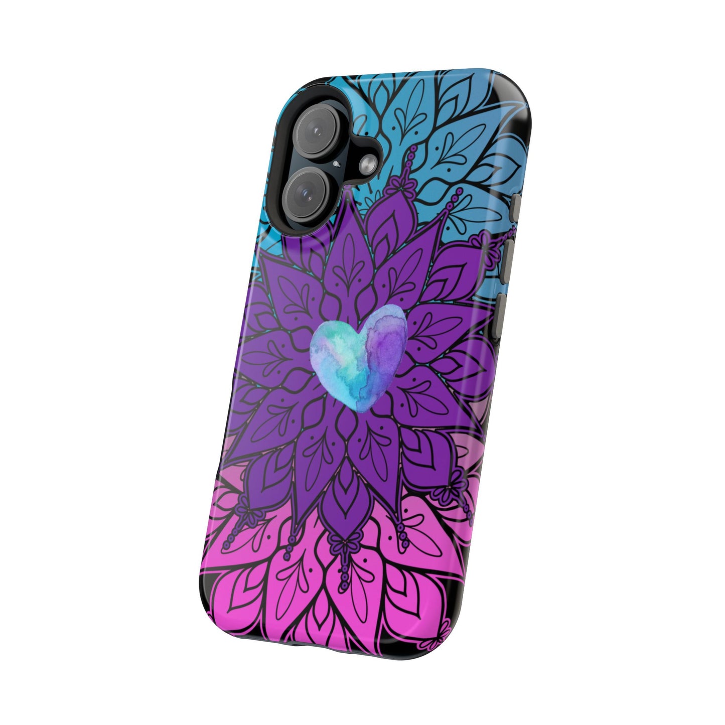 Colorful Mandala w/Heart MagSafe® Compatible Tough Case for iPhone