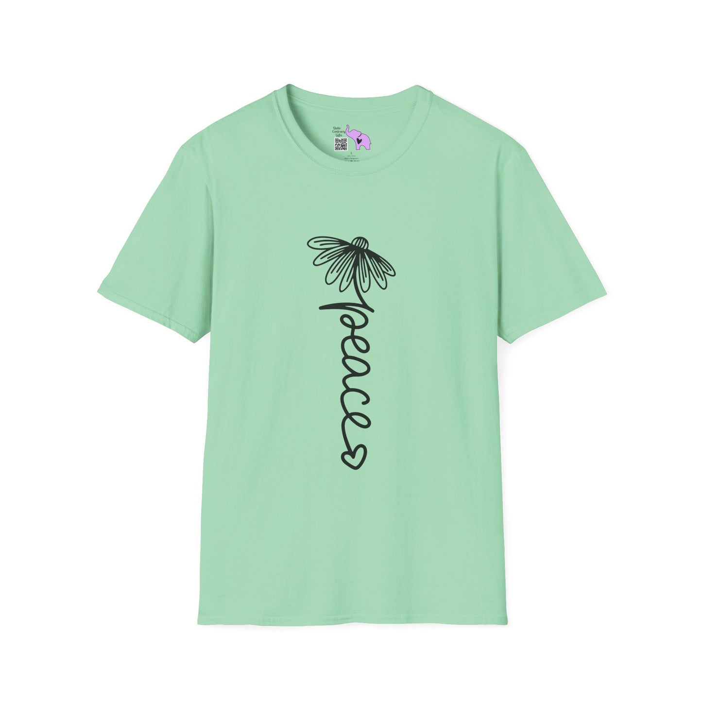 Peace (Vertical, Floral) Adult T-shirt