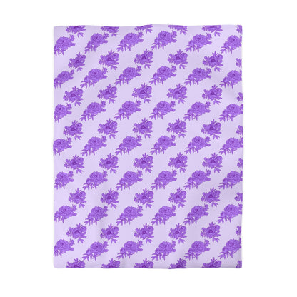 Royal Orchid Peonies Microfiber Duvet Cover