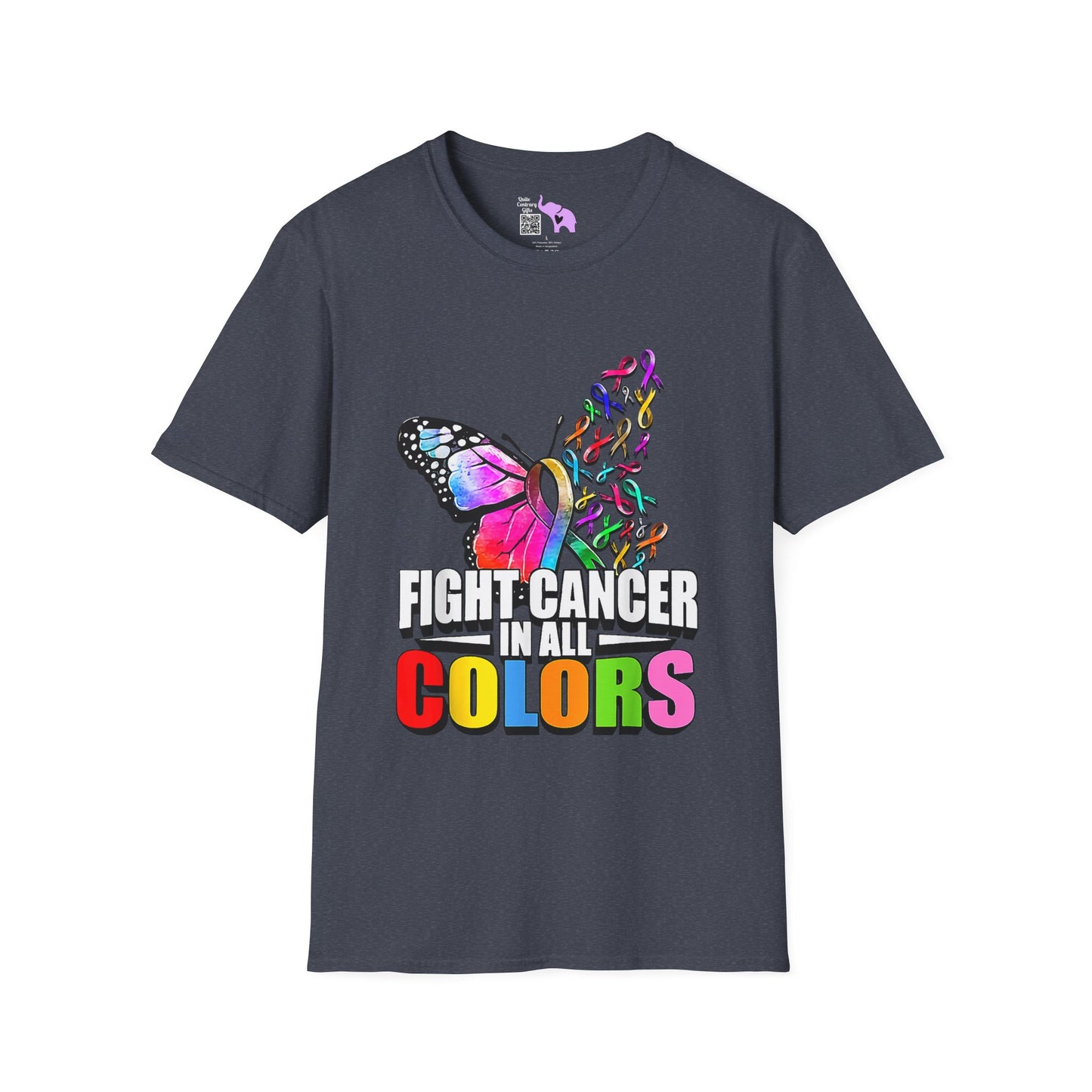 Butterfly Fight Cancer in All Colors 10 Adult T-shirt