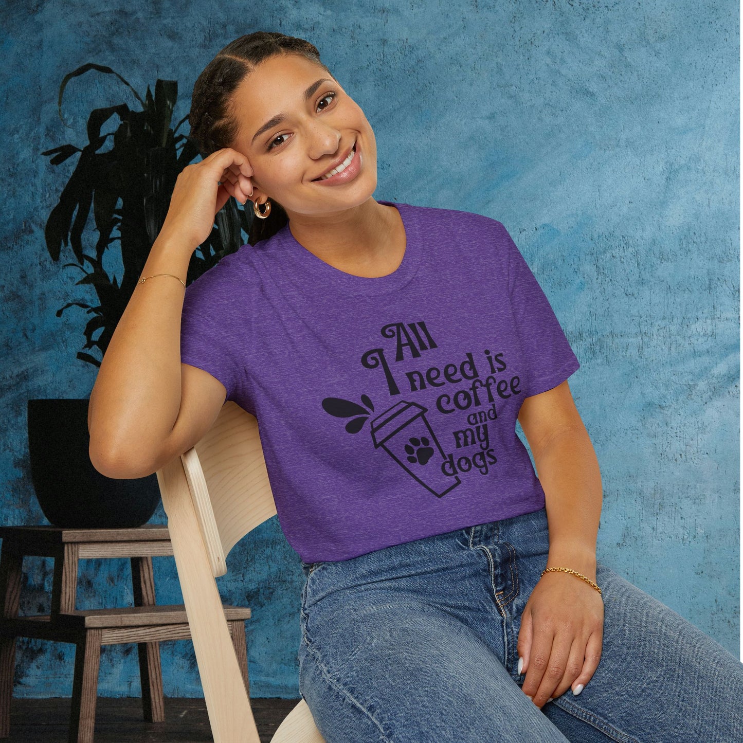 All I Need is Coffee and My Dogss Adult T-shirt