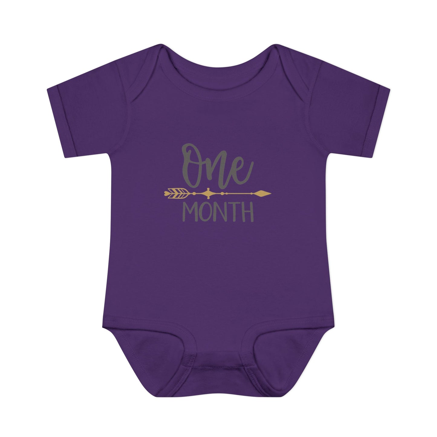 Golden Arrow Milestone Baby Bodysuit-One Month