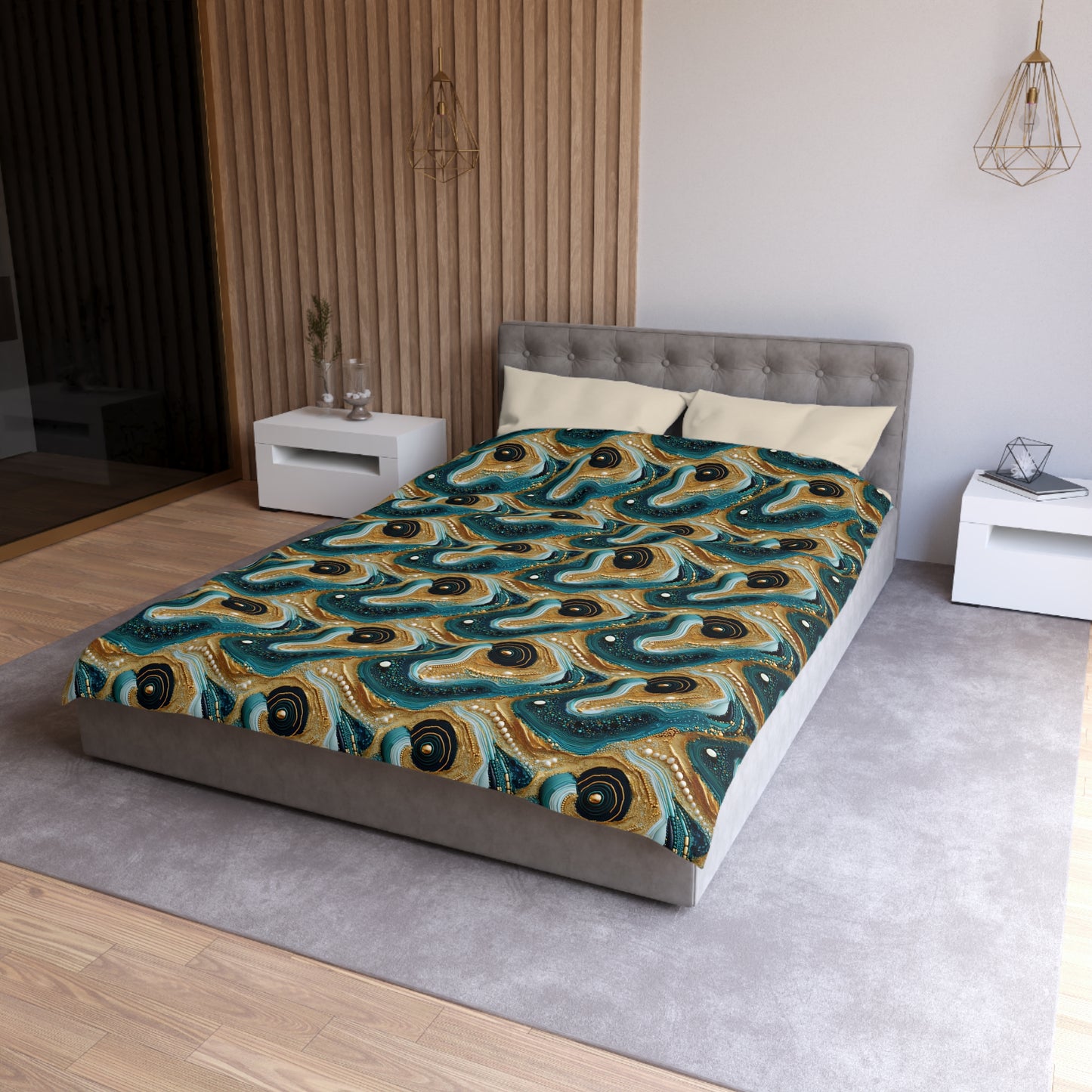 Gilded Ocean Veins Duvet Bedding Set