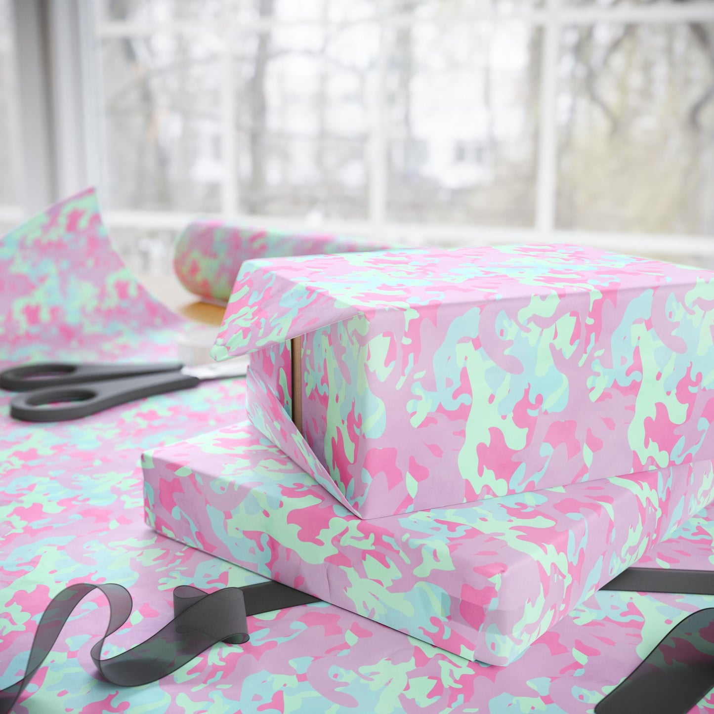 Berry Sorbet Camo Wrapping Paper