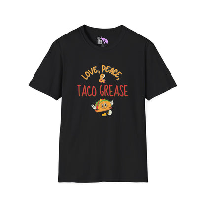 Love, Peace, & Taco Grease Adult T-shirt