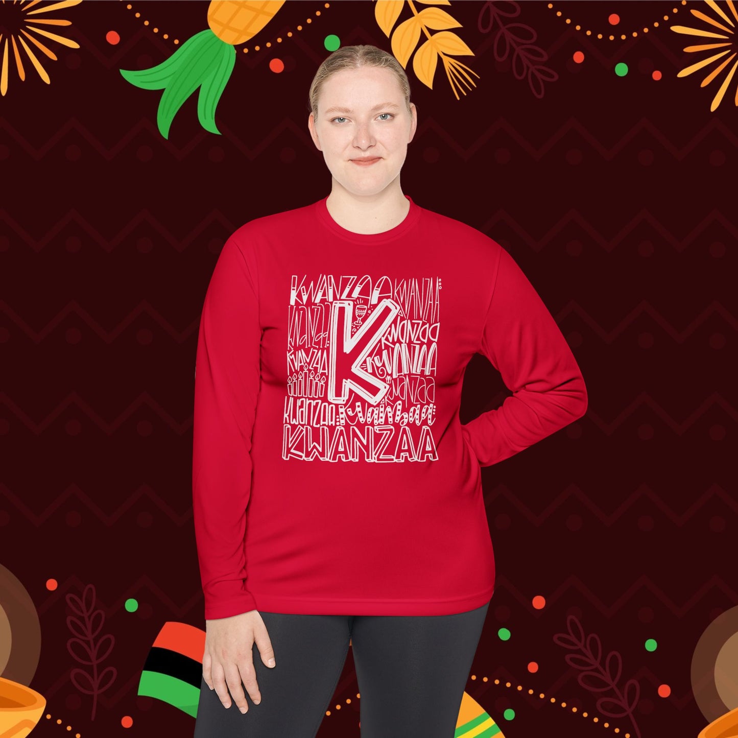 Kwanzaa Wordcloud Adult Long Sleeve Tee