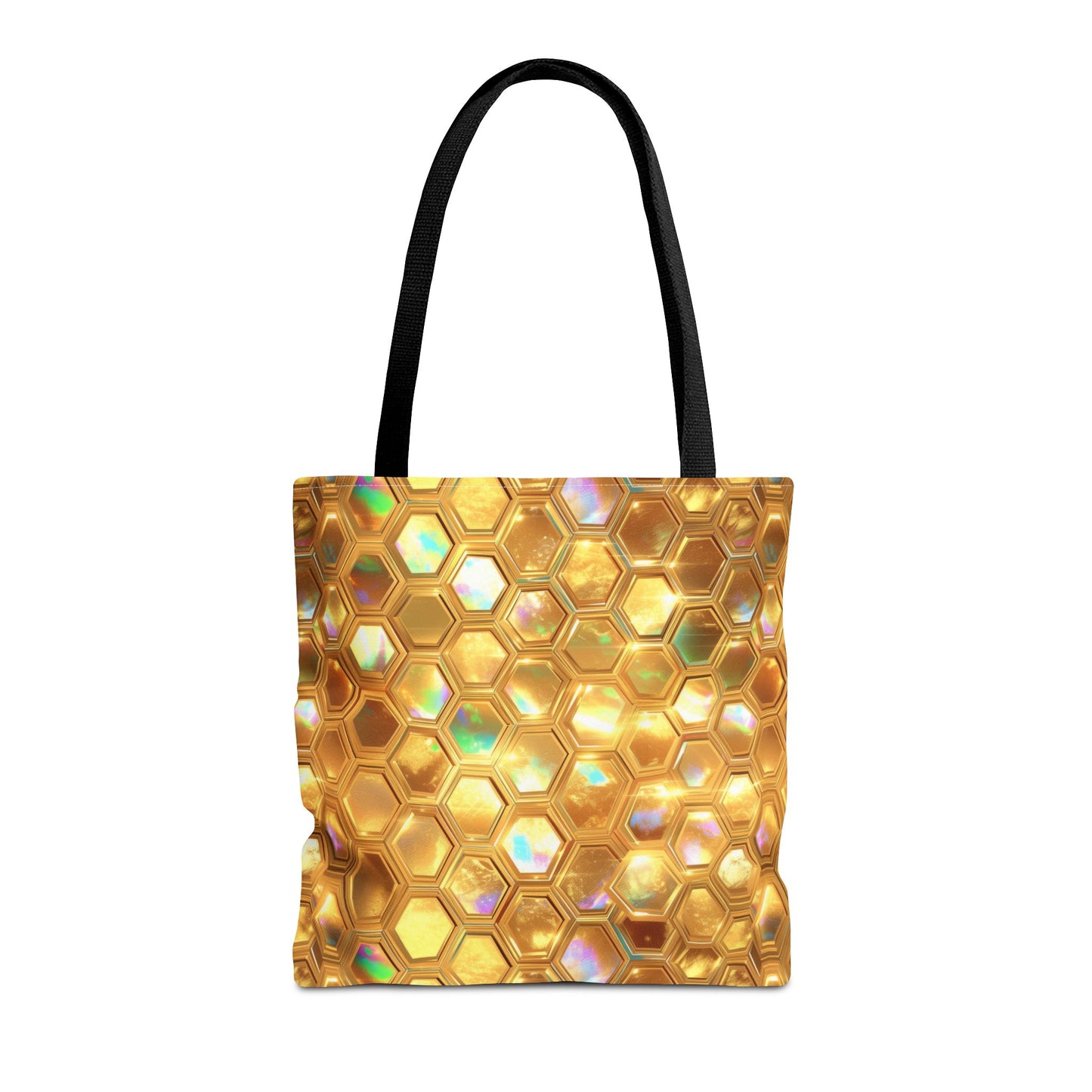 Golden Prism Grid Canvas Tote Bag