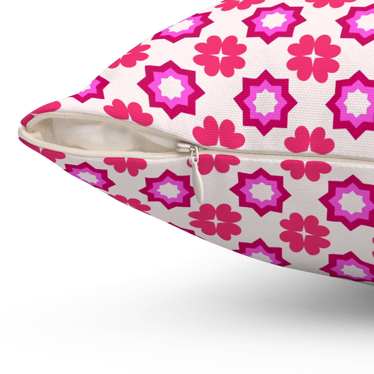 Rosy Star Garden Throw Pillow