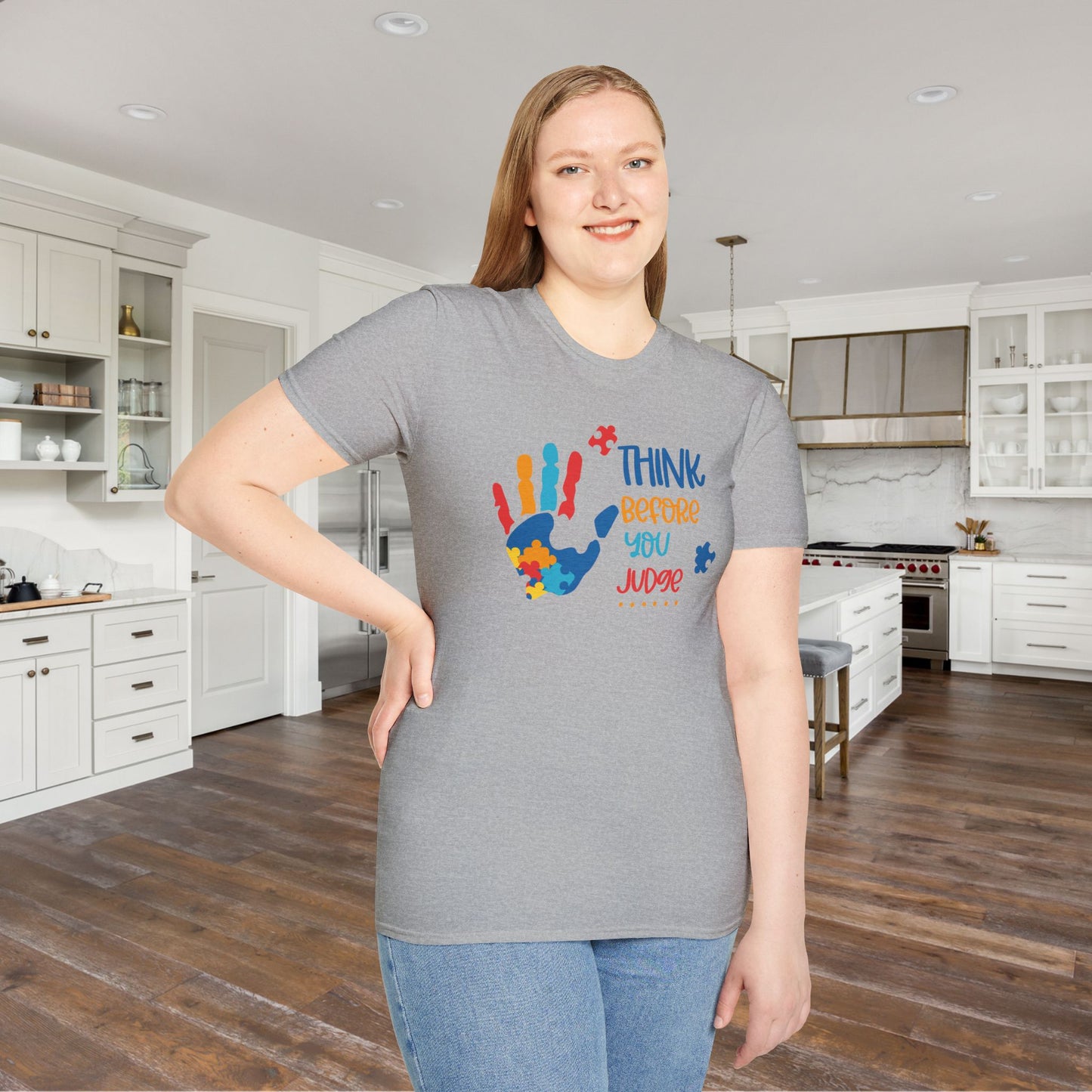 Think Before You Judge Autism Awarness Adult T-shirt