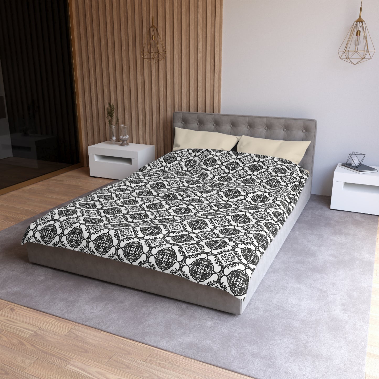 Ornamental Symmetry Microfiber Duvet Cover