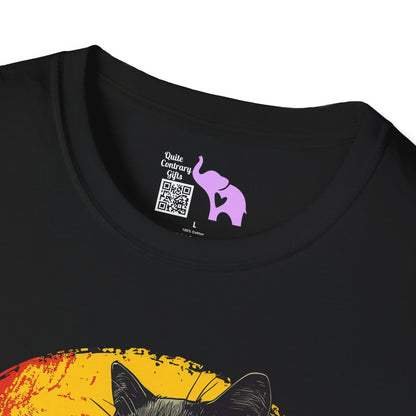 Black Cat Over Full Moon Adult T-shirt