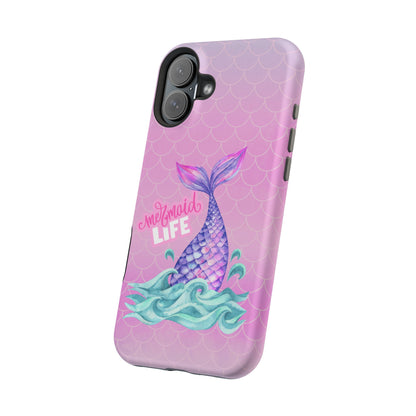 Pink Mermaid Life MagSafe® Compatible Tough Case for iPhone
