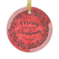 Merry Christmas Wreath Glass Ornament