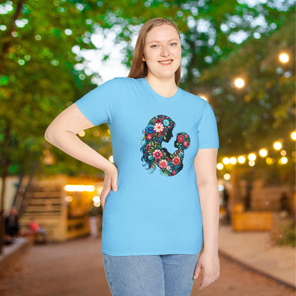Flowery Mother & Child Adult T-shirt