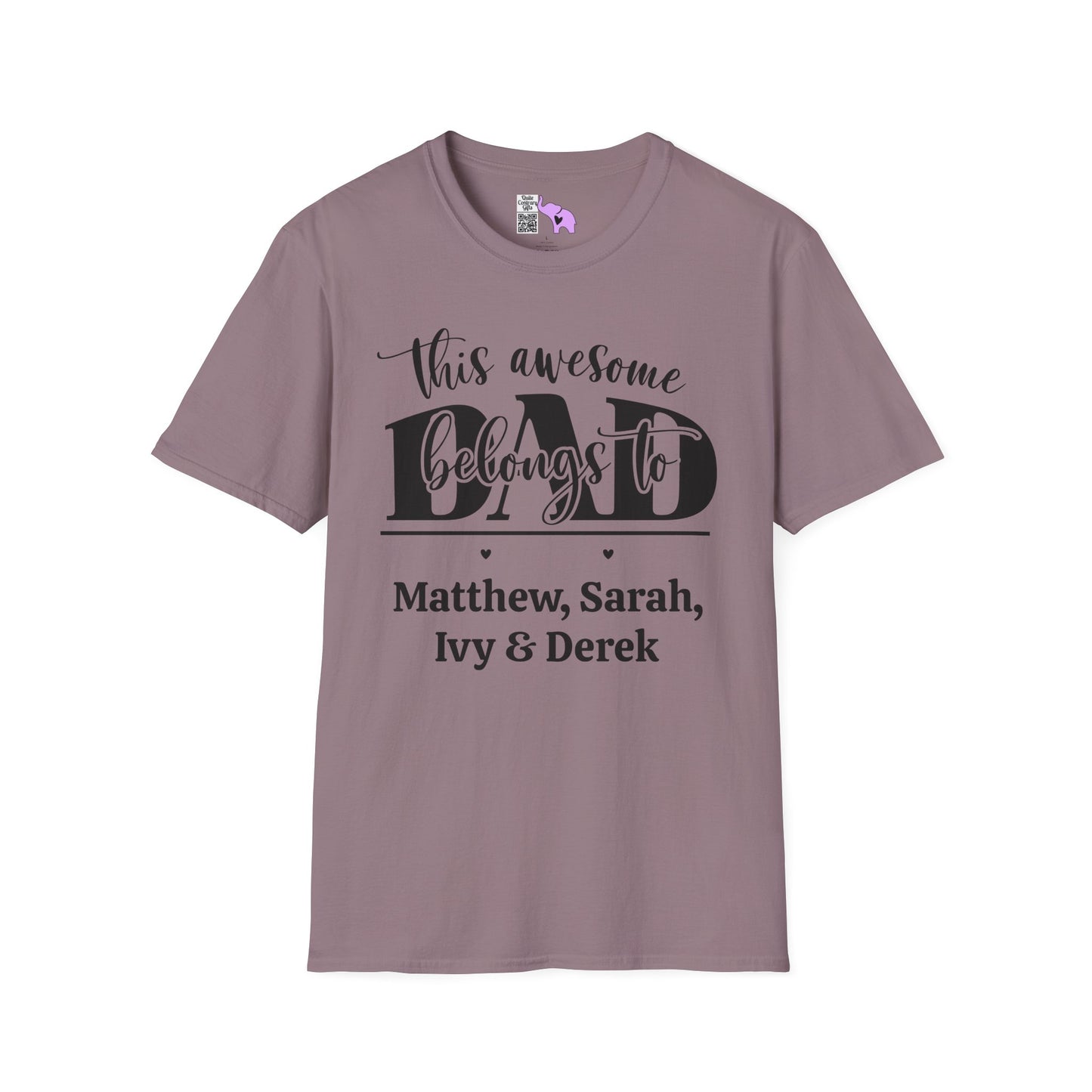 ""This Awesome Dad Belongs To... Adult T-shirt (Personalizable)