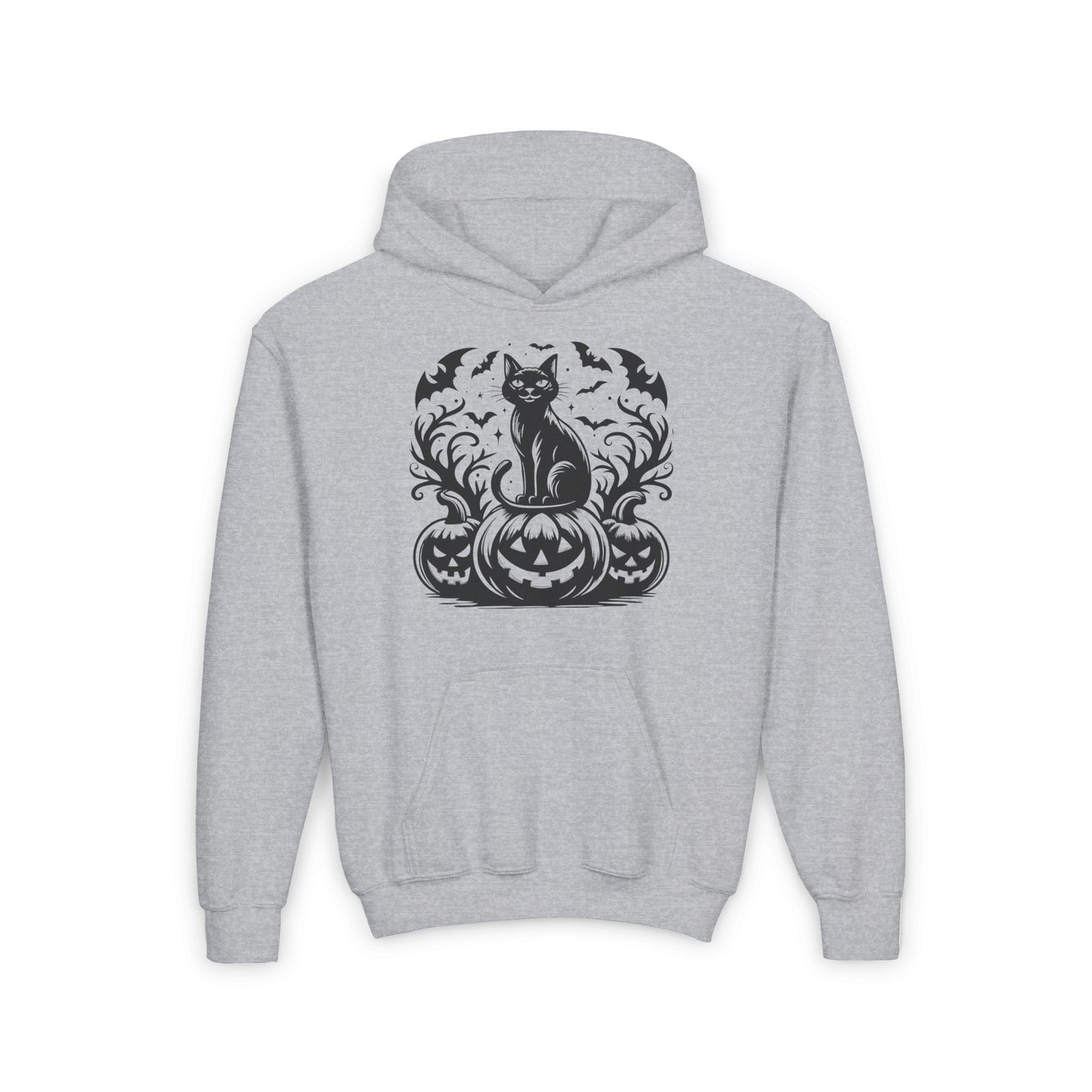 Whiskers at Witching Hour Youth Heavy Blend Hoodie