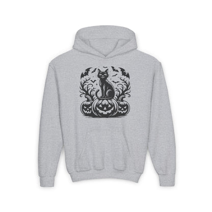 Whiskers at Witching Hour Youth Heavy Blend Hoodie
