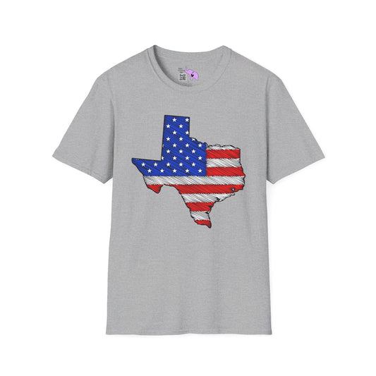 Texas American Flag 2 Adult T-shirt