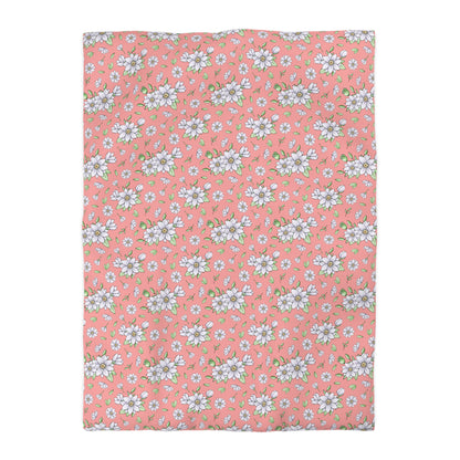 Jasmine Blush Garden Microfiber Duvet Cover