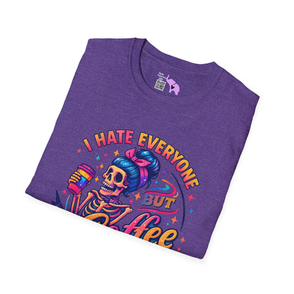 I Hate Everyone But Coffee Helps Adult T-shirt