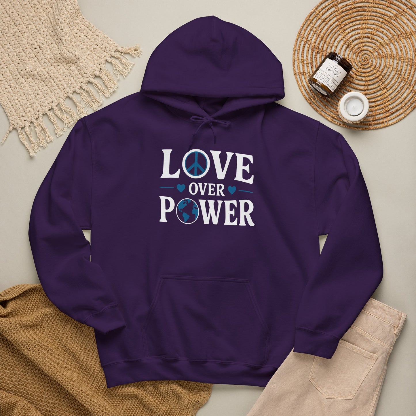 ""When the Power of Love Overcomes the Love of Power, the World Will Know Peace Heavy Blend™ Hooded Sweatshirt