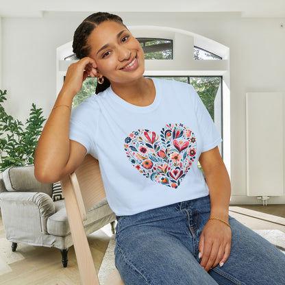 Floral Heart Adult T-shirt