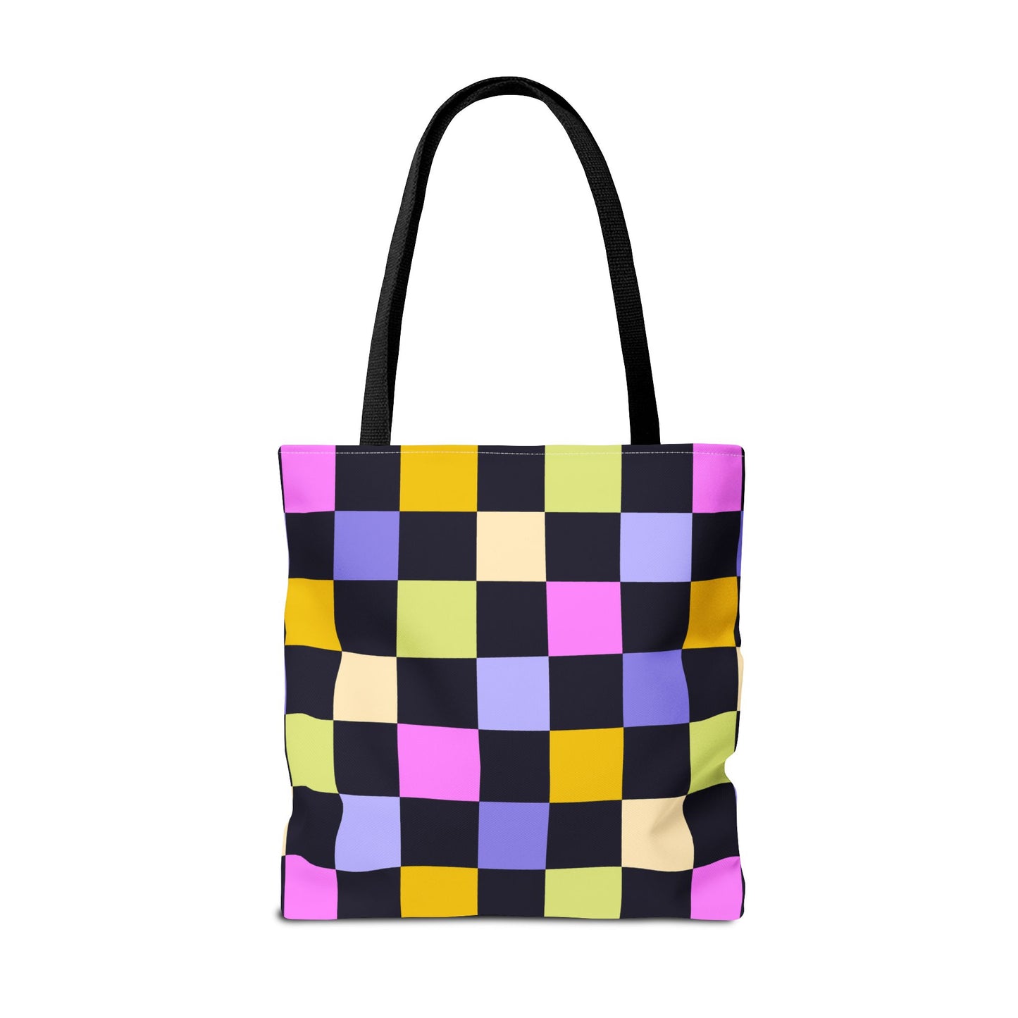 Joyful Checkerboard Canvas Tote Bag