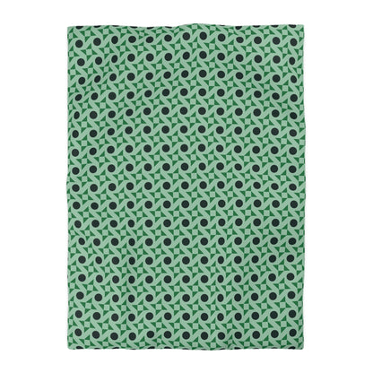 Emerald Pinwheels Microfiber Duvet Cover