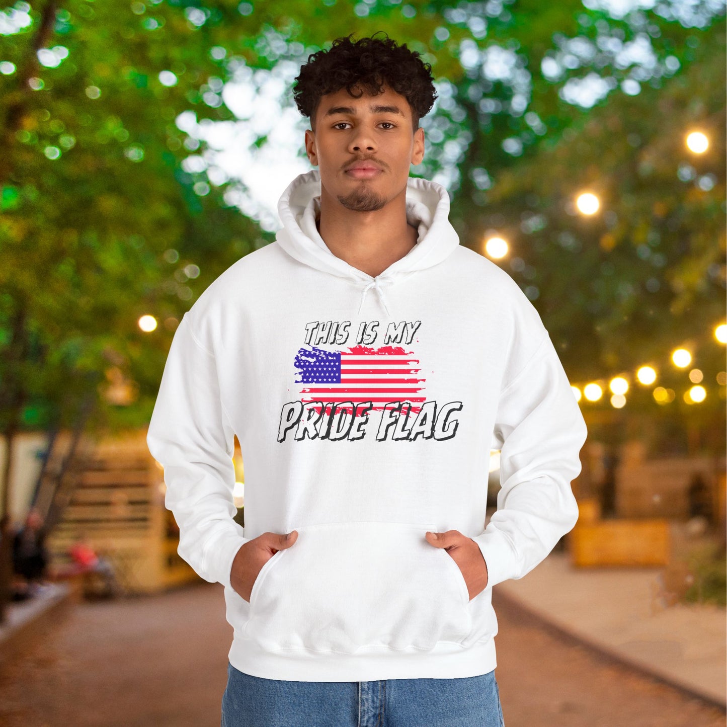 This is my Pride Flag (American Flag) Heavy Blend™ Hooded Sweatshirt