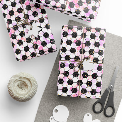 Pink Soccer Fever Wrapping Paper
