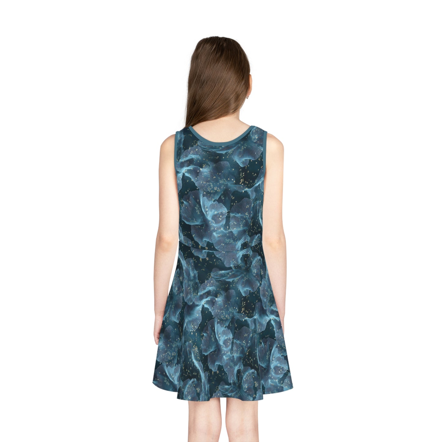 Midnight Sheer & Lace Girls' Sleeveless Sundress
