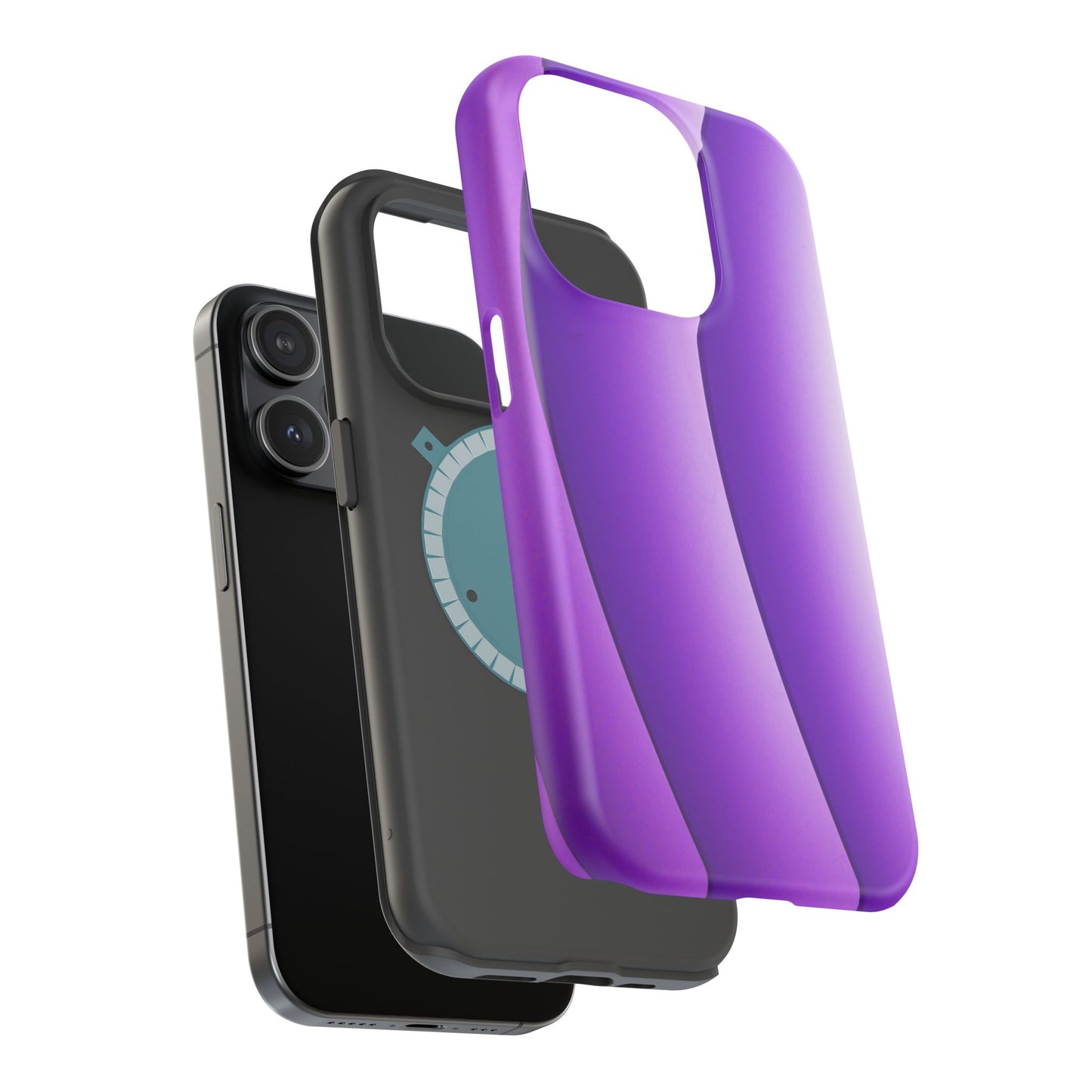 Purple Gradient Stripes MagSafe® Compatible Tough Case for iPhone