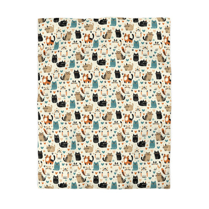 Whiskered Wonders Microfiber Duvet Cover