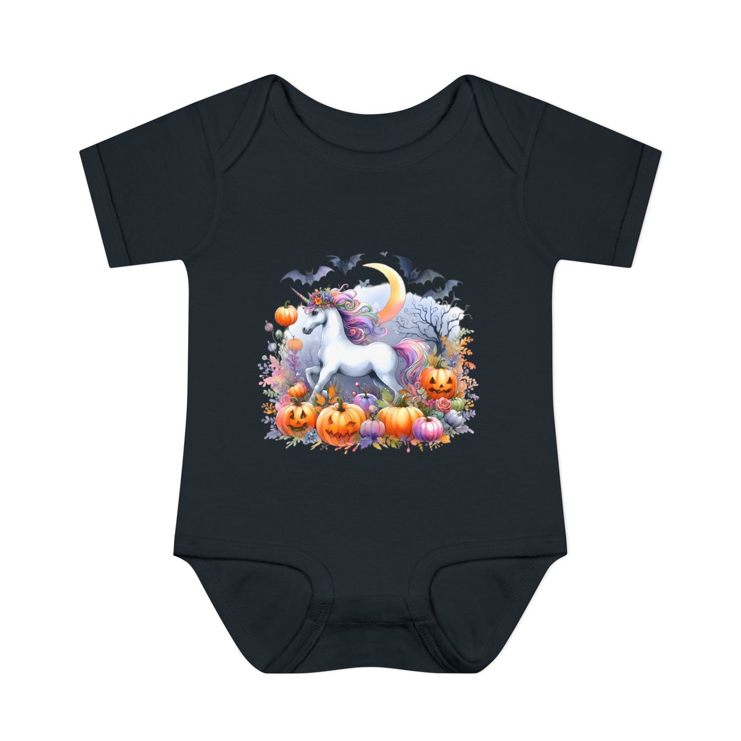 Halloween Unicorn Infant Baby Rib Bodysuit